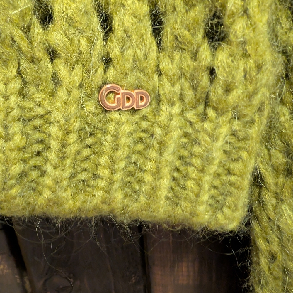 Gold Digger Denim, Olive Green Cable Knit Turtleneck Sweater - Picture 7 of 8